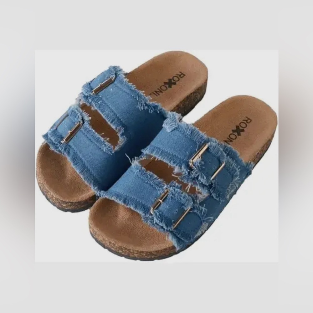 Jean Double Buckle Adjustable Straps Sandals